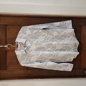 NWT Johnny Was Workshop Flore Seersucker Button Down Shirt, Sz S